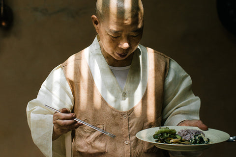 Chef and monk Jeong Kwan serves a meal at Baekyangsa temple near Seoul, South Korea