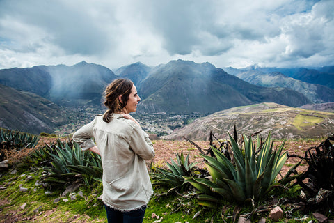 Chef and researcher Malena Martínez in the mountains of Lima, Peru