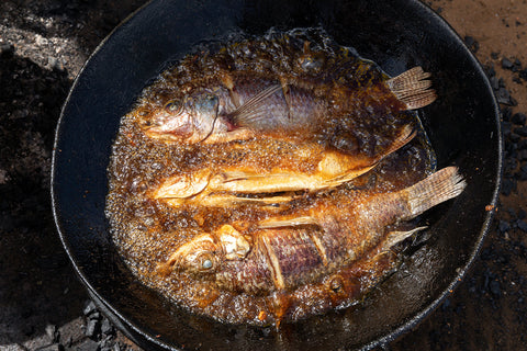 Deep fried fish in the Ggaba neighbourhood on the shores of Lake Victoria in Kampala, Uganda