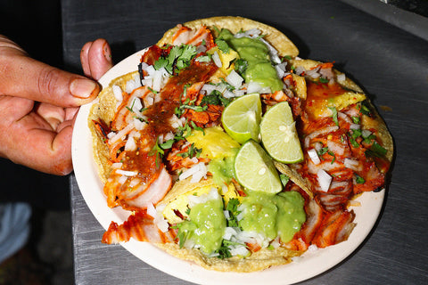 A plate of tacos al pastor in Mexico City (CDMX), Mexico