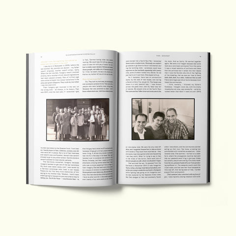 An interior spread of Fare magazine's Budapest, Hungary city guide, featuring an article about Hungarian jazz critic and concert organiser Péter Pallai