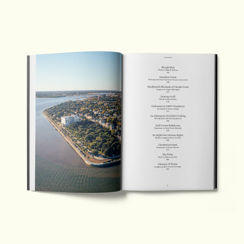 Table of contents for Fare magazine's city guide of Charleston, South Carolina