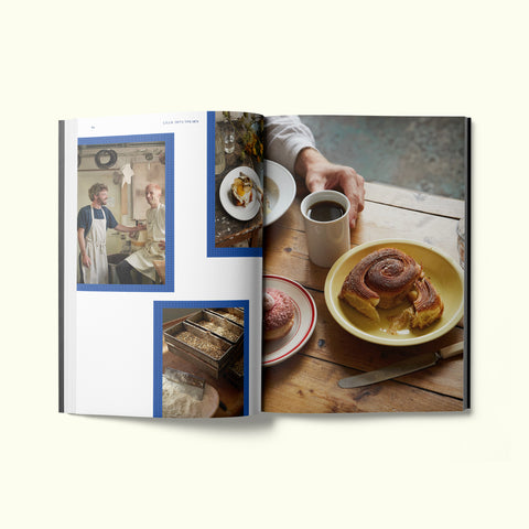 An interior spread of Fare magazine's Copenhagen, Denmark city guide, featuring photographs of Lille Bakery
