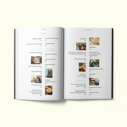 Table of contents for Fare magazine's Naples, Italy city guide