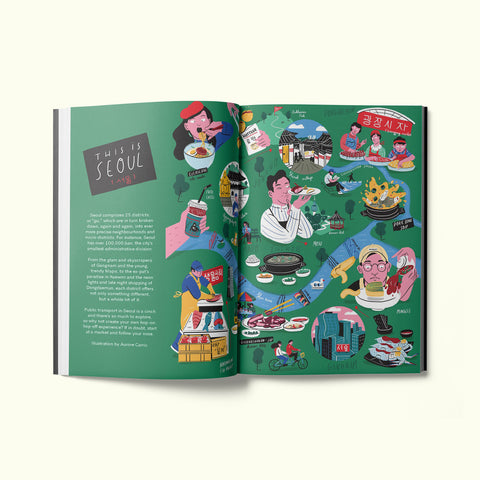 A map of Seoul, South Korea in Fare magazine's city guide