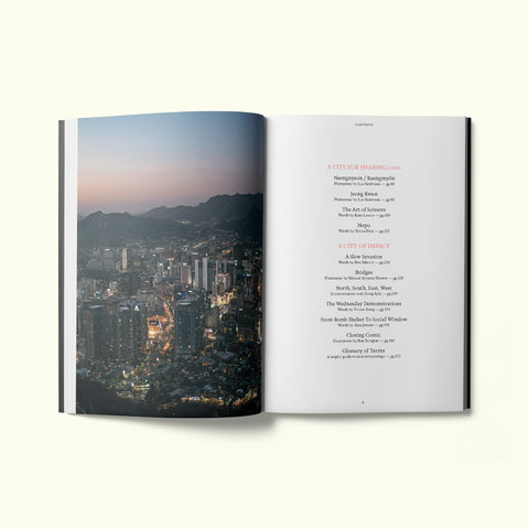 Table of contents of Fare magazine's Seoul city guide