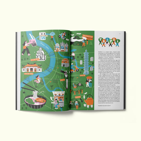 A map of Taipei, Taiwan in Fare magazine's city guide